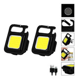 Set X2 Linterna Led Recargable Usb Imán Llavero Destapador