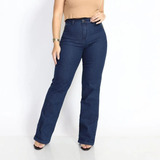 Calça Wide Leg Feminina Jeans Biotipo Para Baixinhas Premium