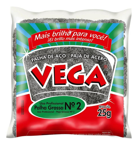 Palha De Aço Grossa Professional N2 Vega 25 Gramas