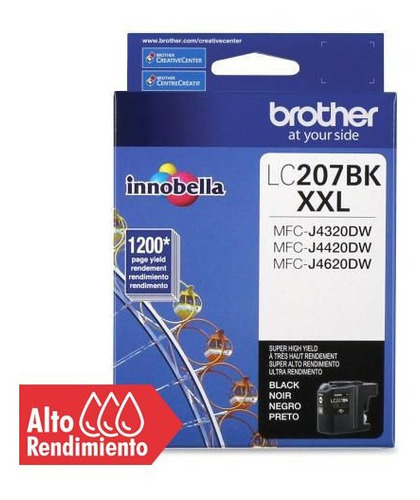 Cartucho De Tinta Brother Alto Rendimiento Lc207bk  1200 /vc