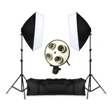 Kit Iluminação Studio 360w Softbox 50x70cm Tripés Lampada