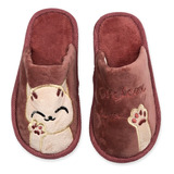 Pantufa Chinelo Infantil Rosa Gatinho Quentinha Aquece O Pé