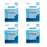 16 Pilhas Alcalina Palito Aaa Philips (4 Cartelas Com 4)