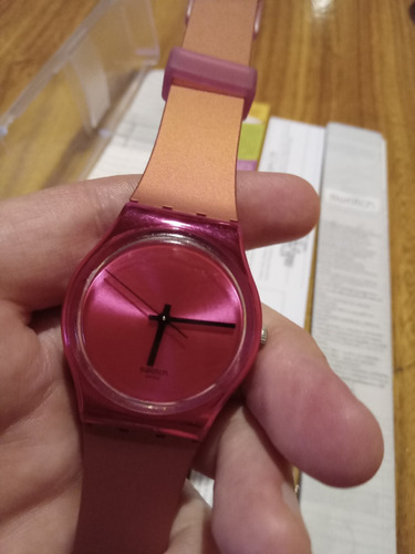 Reloj Swatch Rose Ternasolado!!! Impecable Caja Y Papeles!!
