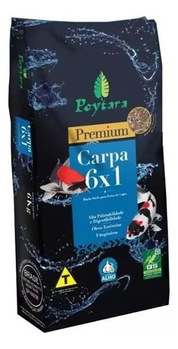 Ração Para Carpas Poytara Mix Premium 6x1 Lago Peixe - 6 Kg