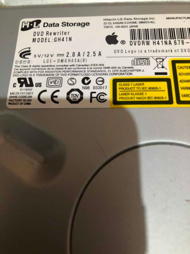 Apple Dvd Rw Gh41n Mac Pro Mid 2010 En Perfecto Estado Sata