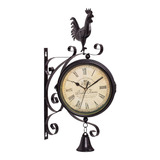 Decoración De Gallo De Reloj Silencioso Números Romanos