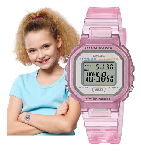 Relógio De Pulso Casio Feminino Digital Rosa La-20whs-4adf