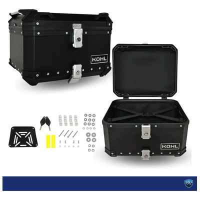 Caja Trasera Para Moto Aluminio Cajuela 50l Reforzada Negro Negro | Meses sin interés