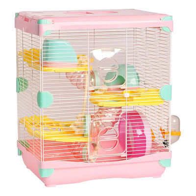 Jaula Premium Para Hámster Super Equipada 3 Niveles 42x36x27cm Rosa | Envío gratis