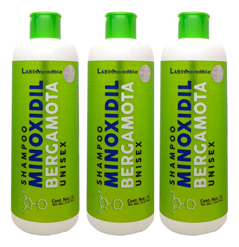 Kit Shampoo Minoxidil Aceite Bergamota Crecimiento Anticaida