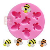 Molde Silicona 7 Abejas Fondant Porcelana Fria Belgrano