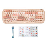 Teclado Inalámbrico, 100 Teclas, Retro, Redondas, Máquina De