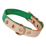 Collar De Cuero Bicolor Para Perros Tamaño Xs