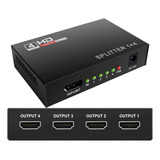 Divisor Hdmi Splitter Duplicador 1x4 1080p Full Hd