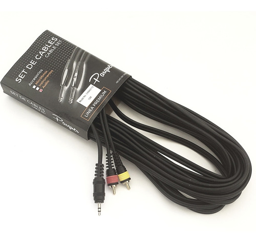 Cable Parquer Rca Macho A Mini Plug Stereo 10 Metros