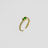 Anillo Monarchy Verde Oro Laminado Ajustable