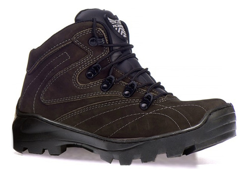 Bota Adventure Acero Cano Curto Baixo Couro Verde Musgo