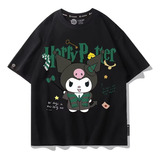 Camiseta De Manga Corta Con Estampado Digital Kuromi Wizard