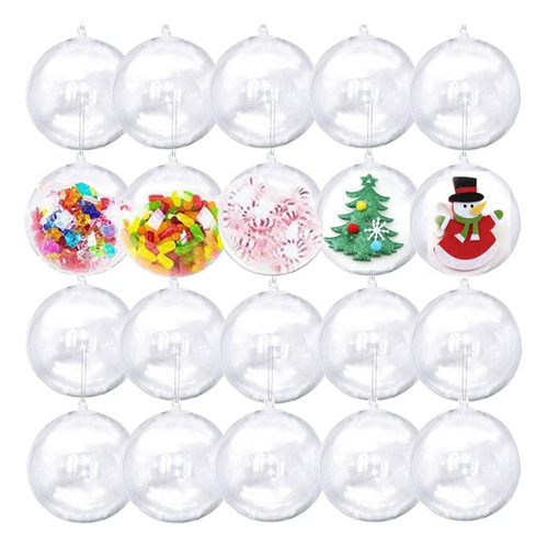 40pcs 40mm Bolas Transparentes De Navidad Bola Transpar...