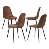 Homy Casa Dining Chairs Set Of 4 Modern Style Mid Century C.