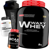 Whey Protein Concentrado Pote 2kg + Bcaa + Creatina + Shaker