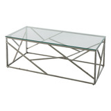 Mesa De Centro Moderna Rectangular Decorativa De Metal, Pla.