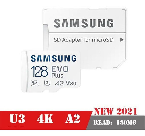 Tarjeta Micro Sd Samsung Evo Plus 128 Gb 100 Mb/s 4k U3 +