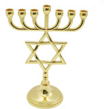 . Menorah Ateret Judaica 7 Ramas C/ Estrella De David 17cm