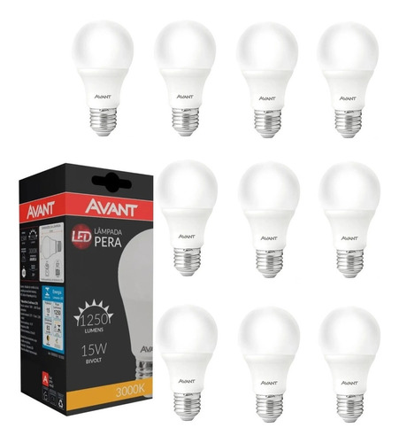 Kit 4 Lampada Led Bulbo 15w Branco Quente 3000k Amarela E27