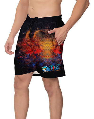 Short Masculino Tactel Estampado One Piece Moda Praia Top 