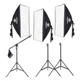 Kit Soft Box Girafa 3 50x70 Cm Luz Contínua Original Greika