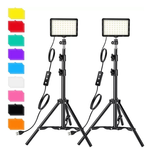 Usb Led Kit Luz Video Iluminación Fotografía Regulable 2pcs