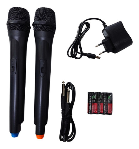 Microfono Inalambrico Doble Vhf Color Negro