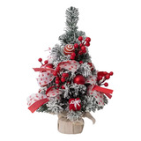 Rbol De Navidad Pequeño Con Luces Led Rojo Y Blanco 40cm