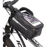 Alforja Bolso Bicicleta Porta Celular Impermeable Cuero Pu