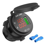 Tomada Usb Veicular Turbo Para Acendedor 12v Qc3.0 Voltímetr