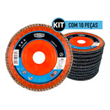 Kit 10 Disco Lixa Tipo Flap 4.1/2 Grão 40 Tyrolit Premium