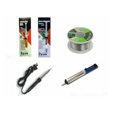 Kit125 Soldador 40w+flux+desoldador+estaño+grasa Siliconada