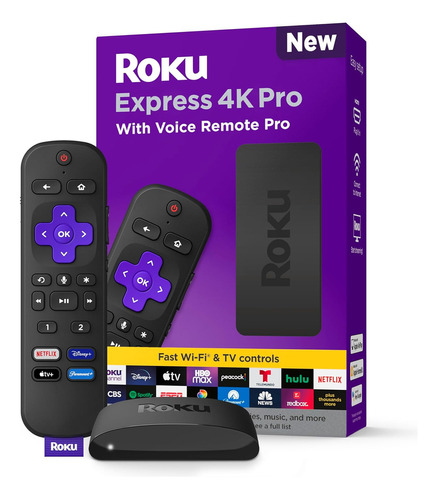 Roku Express 4k Pro 3942 Hdr Control De Voz Negro Wifi Hdmi