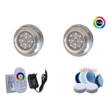 Kit 02 Led 12w Rgb Inox + Central Touch + Fonte 12v