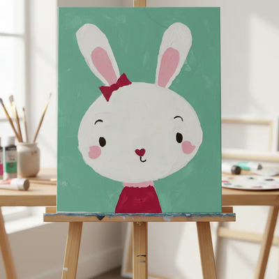 Paint By Numbers Pinta Por Número Conejita Con Bastidor  | MercadoLibre