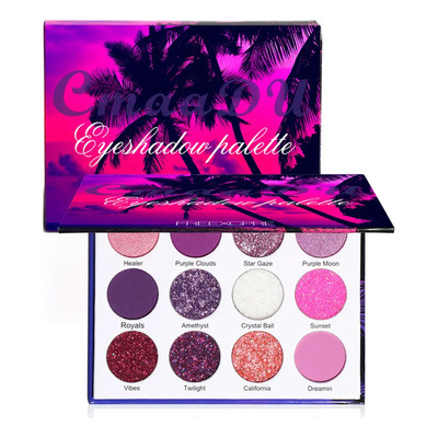 Sombra De Ojos Morada En Polvo Brillante Con Purpurina Mate,