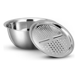 Bowl Ralador De Legumes Queijo Manual Tigela Inox Vasilha