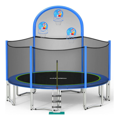 Zupapa No-gap Design 15ft Trampolín Con Aros De Baloncesto P