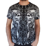 Remera Estampada - Calavera Vikingos - Full Dark