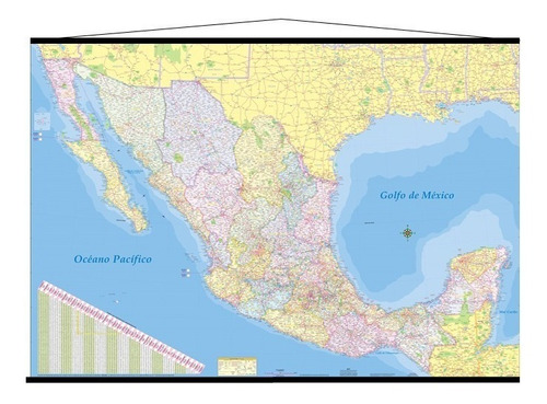 Mapa Mexico Mural Republica Mexicana 180cm X 125 Cm Gigante