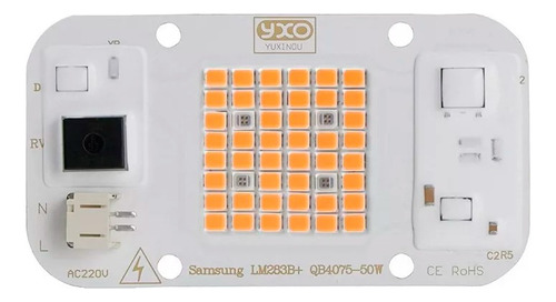 Yxo Led Cob 50w Samsung Quantum Board Grow 220v + Eficiencia