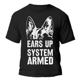 Remera Perro Ears Up System Armed 100% Algodón