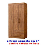 Guarda Roupa Compacto Pequeno Solteiro 3 Portas 2 Gavetas